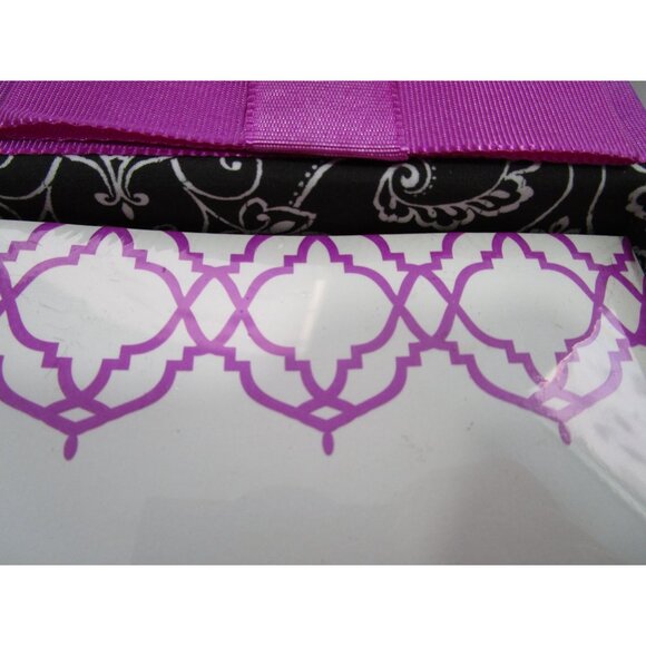 Hallmark Signature Memo Holder 60 Sheet Notepad Black White Box Purple Ribbon N - Picture 9 of 10